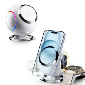 W368 Colorful Space Capsule 3-IN-1 Foldable Wireless Charger